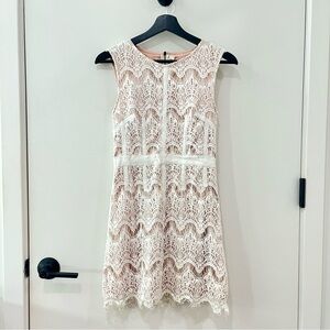 Alice Moon Dress White Crochet Lace Sleeveless Mini Dress Excellent Used